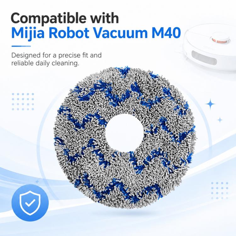 Replacement Accessories for Xiaomi Mijia M40 Robot Vacuum Cleaner, Specification:Blue Striped Mop Pad