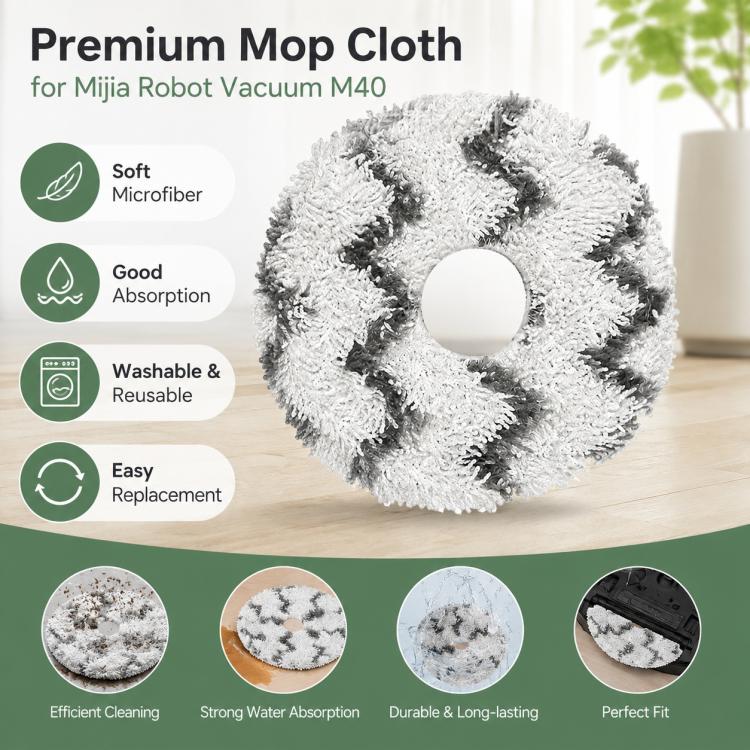 Replacement Accessories for Xiaomi Mijia M40 Robot Vacuum Cleaner, Specification:Striped Mop Pad