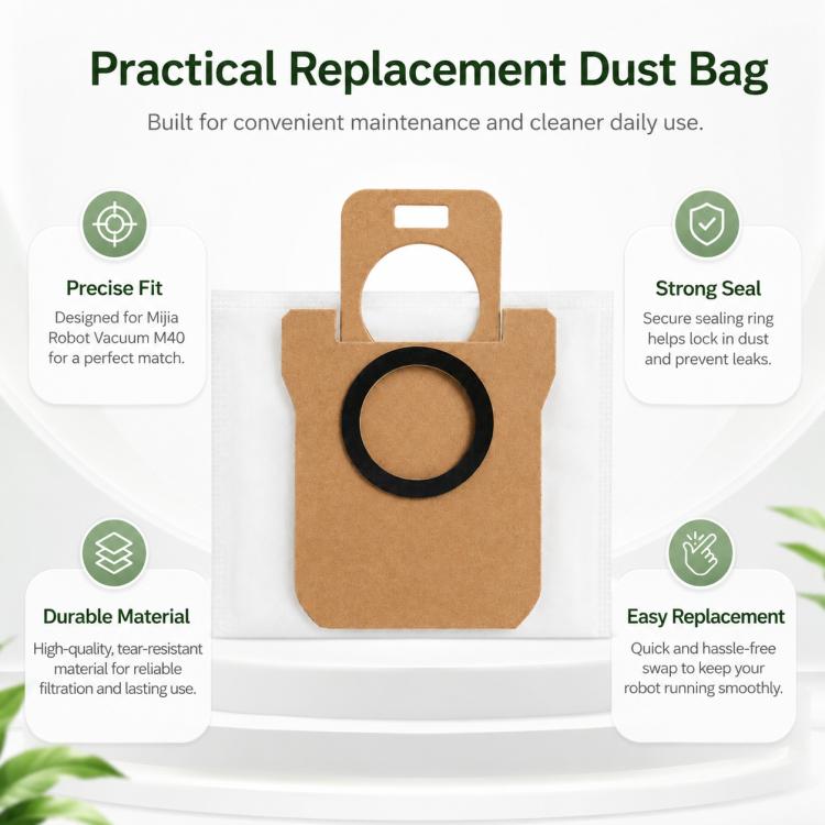 Replacement Accessories for Xiaomi Mijia M40 Robot Vacuum Cleaner, Specification:Dust Bag