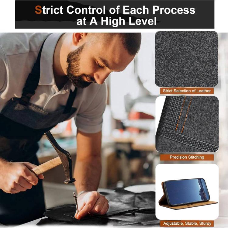 For Xiaomi 14 Pro Stitching Design Scratch-Resistant Vegan Leather Phone Case