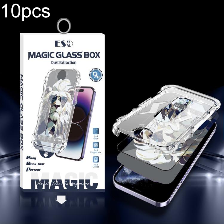 For iPhone 11 Pro 10pcs Easy Install Dust-proof Box HD Tempered Glass Film