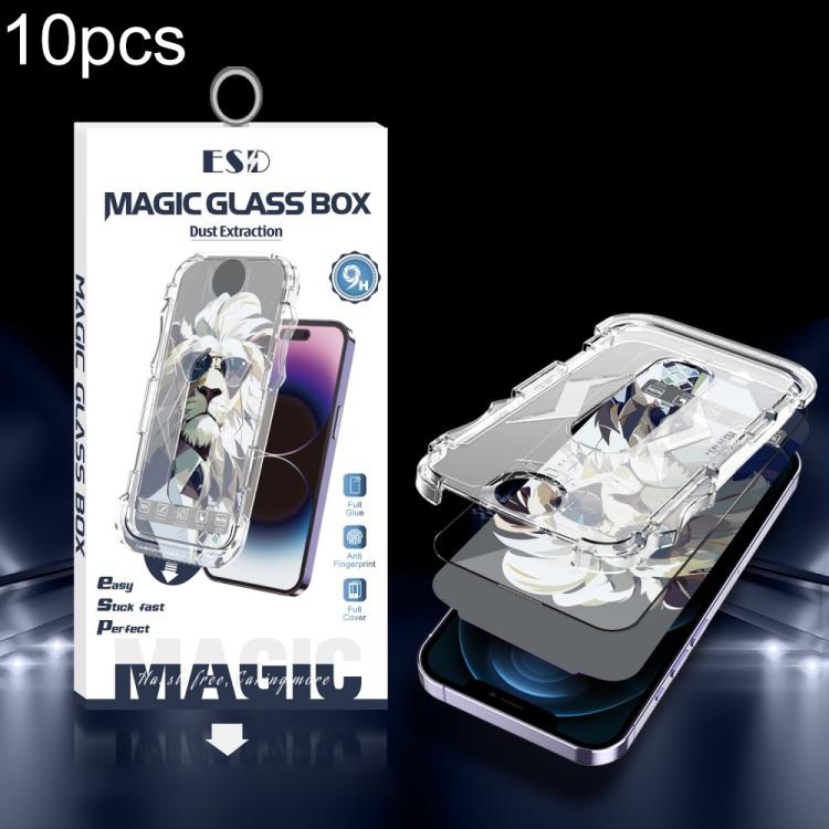 For iPhone 12 Pro Max 10pcs Easy Install Dust-proof Box HD Tempered Glass Film