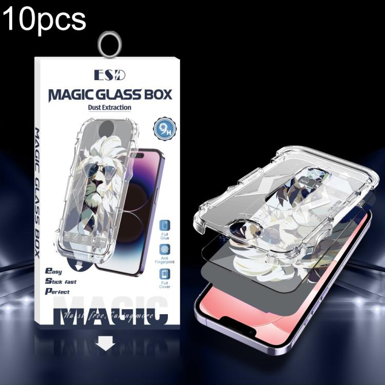 For iPhone 17e / 16e / 14 / 13 Pro 10pcs Easy Install Dust-proof Box HD Tempered Glass Film