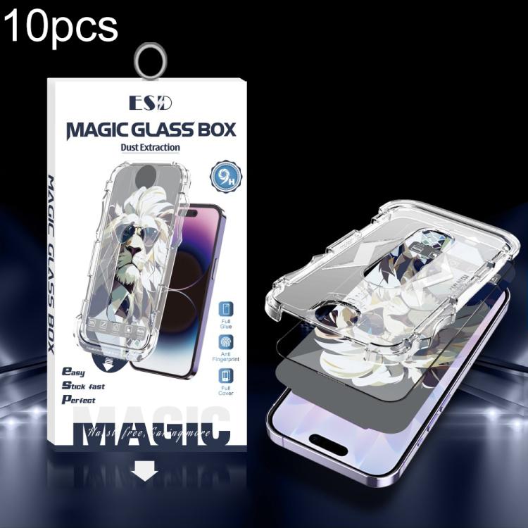For iPhone 17 / 16 Pro 10pcs Easy Install Dust-proof Box HD Tempered Glass Film