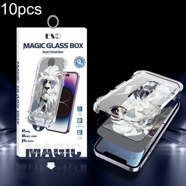For iPhone 11 / XR 10pcs Easy Install Dust-proof Box HD Tempered Glass Film