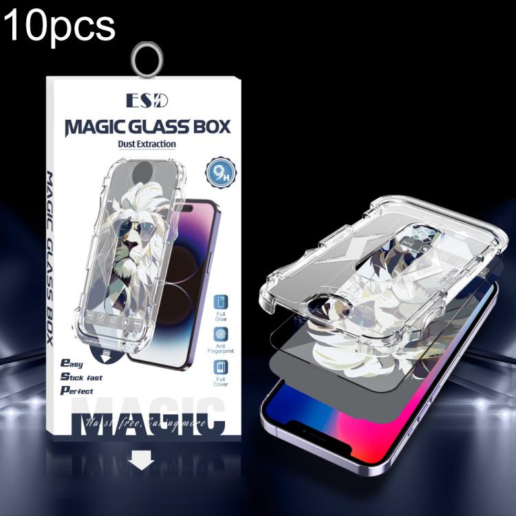 For iPhone X / XS 10pcs Easy Install Dust-proof Box HD Tempered Glass Film