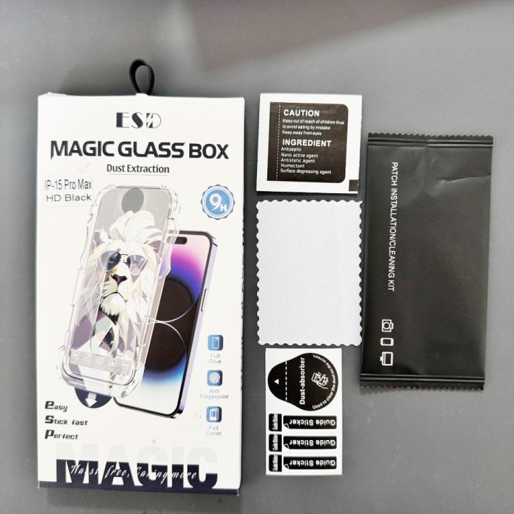 For iPhone 11 Pro Max 10pcs Easy Install Dust-proof Box HD Tempered Glass Film