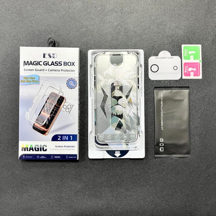 For iPhone Air 10pcs Easy Install Dust-proof Box HD Tempered Glass Film with Lens Film