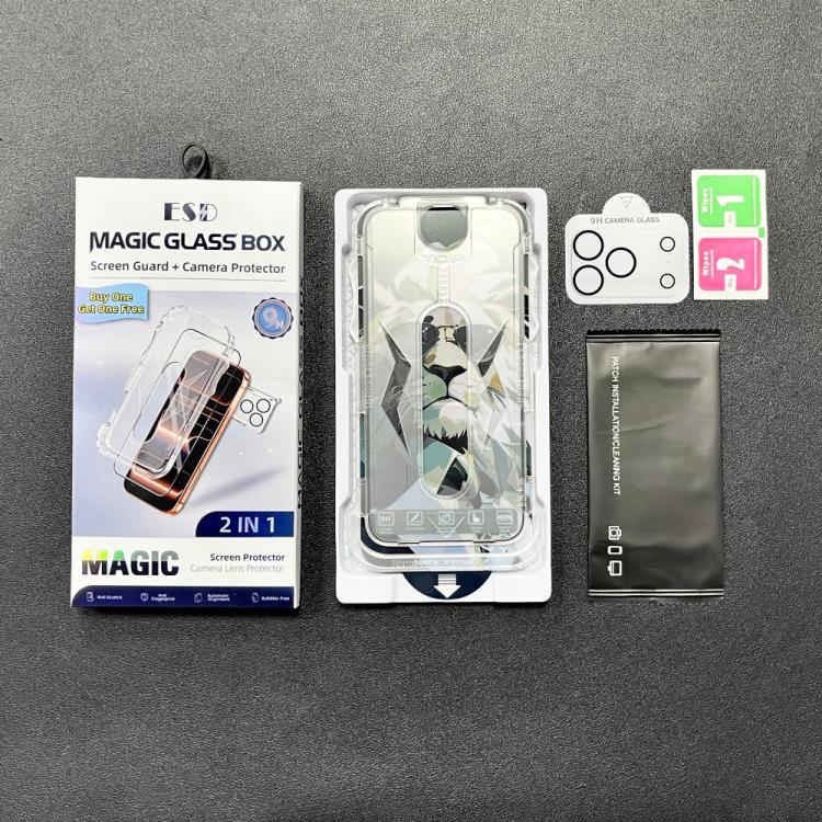 For iPhone 17 Pro Max 10pcs Easy Install Dust-proof Box HD Tempered Glass Film with Lens Film