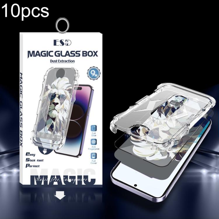 For Galaxy S22+ 5G 10pcs Easy Install Dust-proof Box HD Tempered Glass Film, Support Ultrasonic Unlock