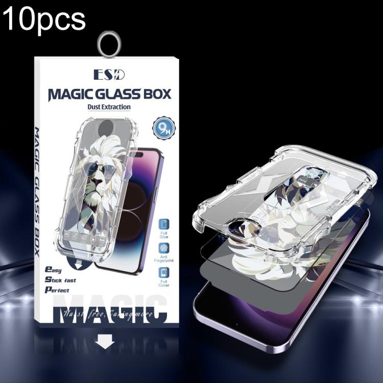 For Galaxy S23+ 5G 10pcs Easy Install Dust-proof Box HD Tempered Glass Film, Support Ultrasonic Unlock