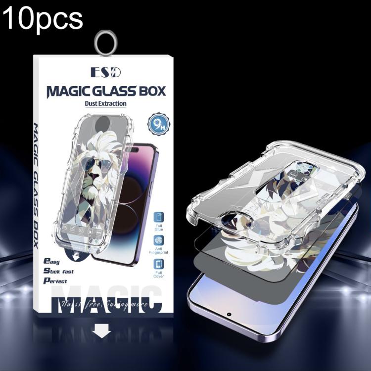 For Galaxy S25+ / S24+ 5G 10pcs Easy Install Dust-proof Box HD Tempered Glass Film, Support Ultrasonic Unlock
