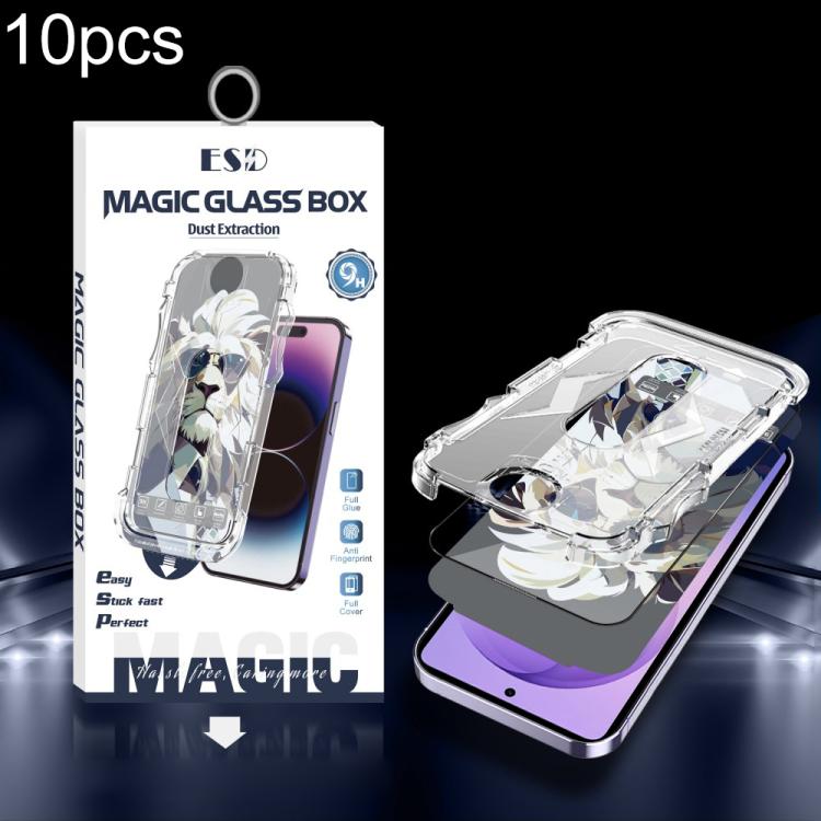 For Galaxy S26 Ultra 5G 10pcs Easy Install Dust-proof Box HD Tempered Glass Film, Support Ultrasonic Unlock