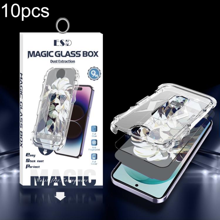 For Galaxy S26+ 5G 10pcs Easy Install Dust-proof Box HD Tempered Glass Film, Support Ultrasonic Unlock