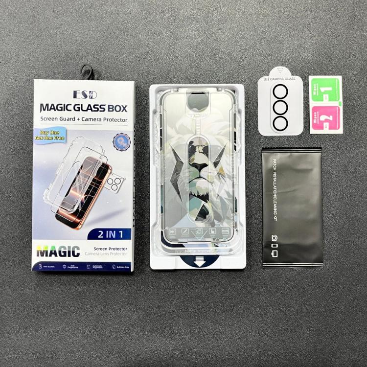 For Galaxy S22 5G 10pcs Easy Install Dust-proof Box HD Tempered Glass Film with Lens Film, Support Ultrasonic Unlock