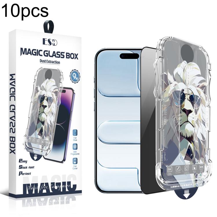 For iPhone Air 10pcs Easy Install Dust-proof Box Privacy Tempered Glass Film