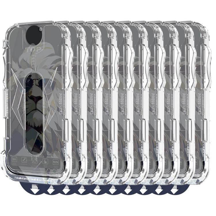 For iPhone 14 Pro 10pcs Easy Install Dust-proof Box Privacy Tempered Glass Film