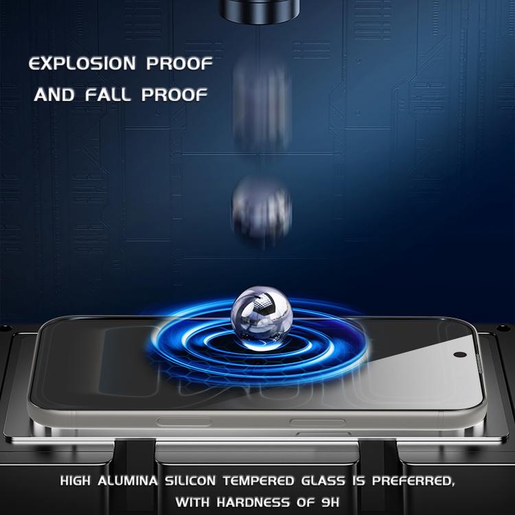 For iPhone 14 Pro 10pcs Easy Install Dust-proof Box Privacy Tempered Glass Film