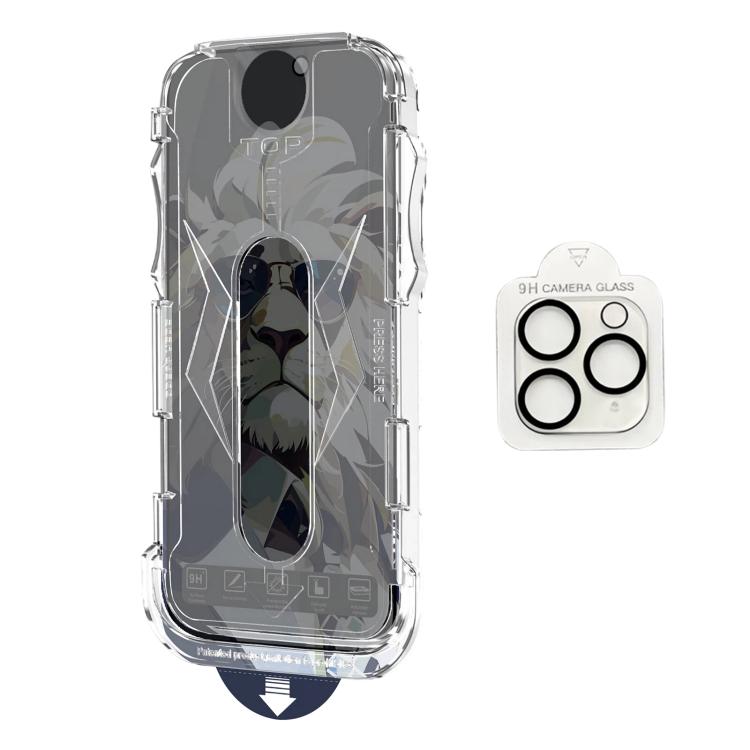 For iPhone 11 Pro Max 10pcs Easy Install Dust-proof Box Privacy Tempered Glass Film with Lens Film