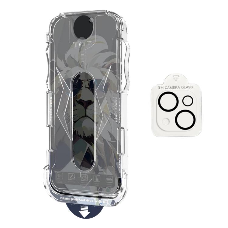 For iPhone 14 Plus 10pcs Easy Install Dust-proof Box Privacy Tempered Glass Film with Lens Film