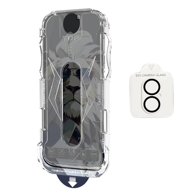 For iPhone 16 Plus 10pcs Easy Install Dust-proof Box Privacy Tempered Glass Film with Lens Film