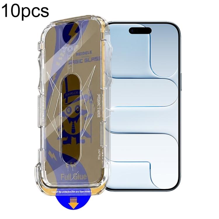 For iPhone Air 10pcs MEIDELE Easy Install Dust-proof Box Privacy Tempered Glass Film