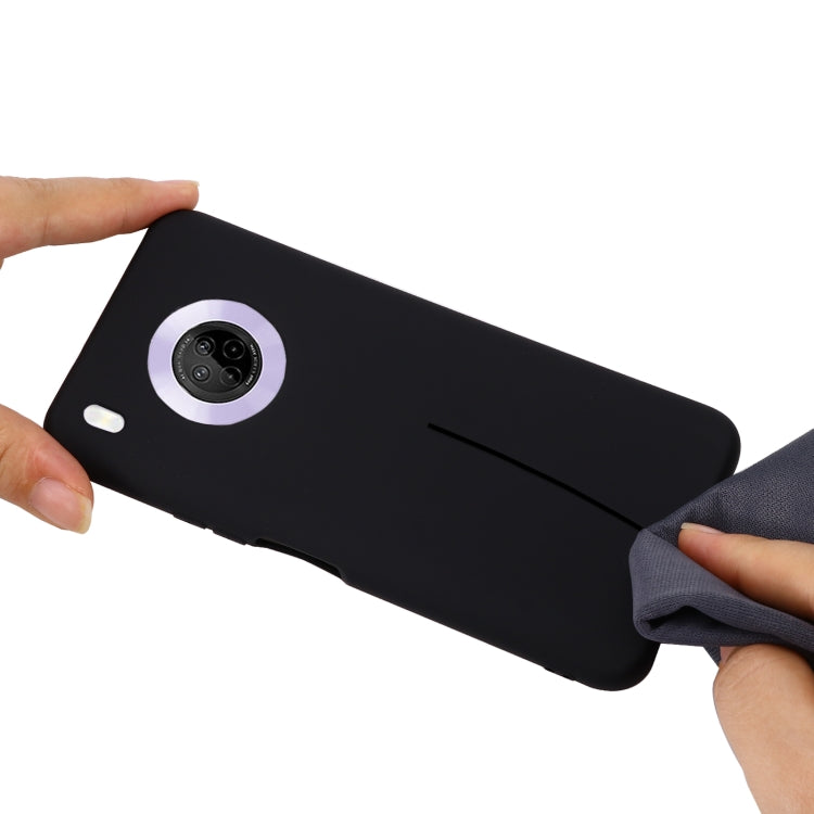 For Huawei Y9a Pure Color Liquid Silicone Shockproof Full Coverage Case