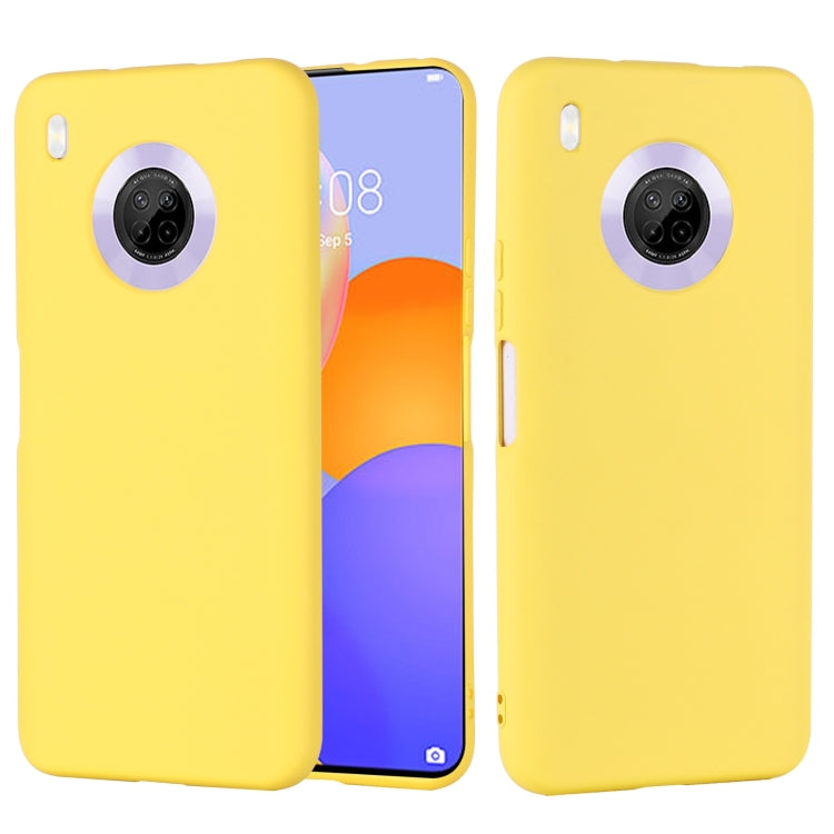For Huawei Y9a Pure Color Liquid Silicone Shockproof Full Coverage Case
