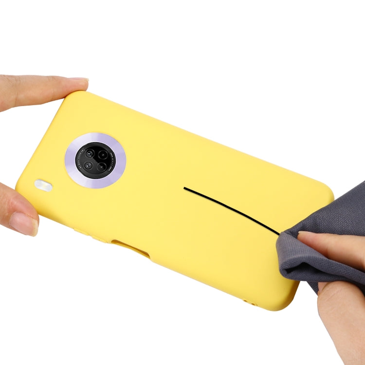 For Huawei Y9a Pure Color Liquid Silicone Shockproof Full Coverage Case