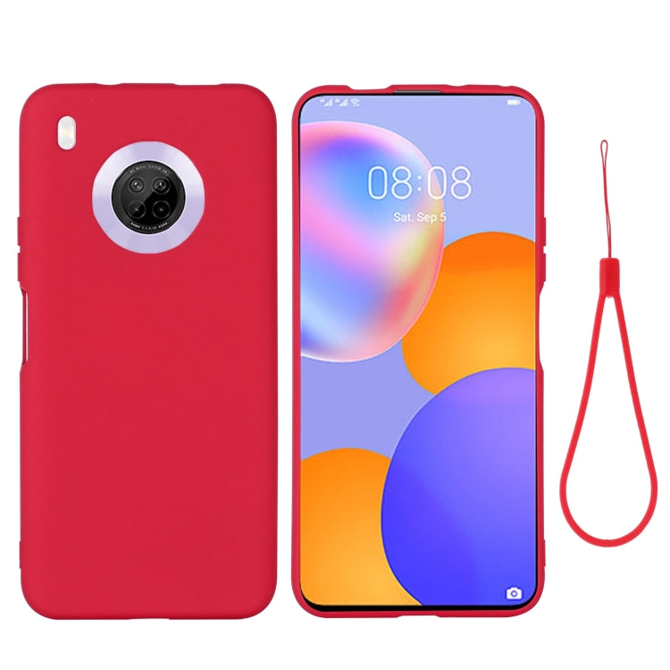 For Huawei Y9a Pure Color Liquid Silicone Shockproof Full Coverage Case