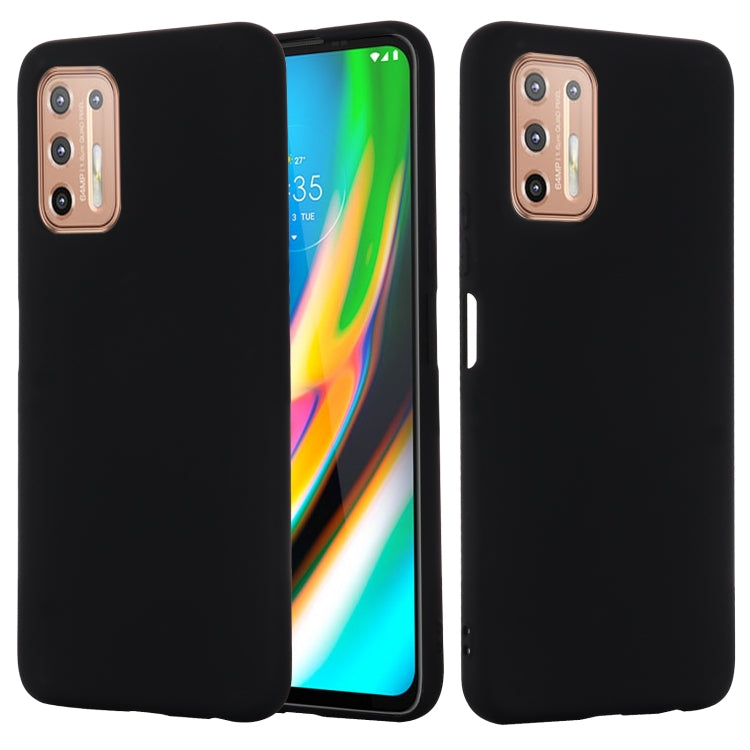 For Motorola Moto G9 Plus Pure Color Liquid Silicone Shockproof Full Coverage Case