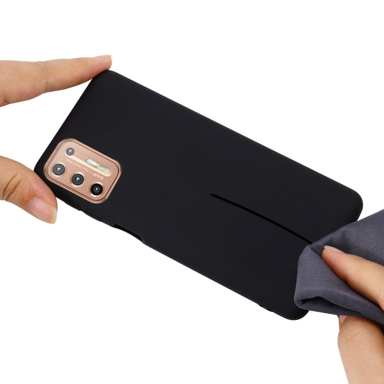 For Motorola Moto G9 Plus Pure Color Liquid Silicone Shockproof Full Coverage Case