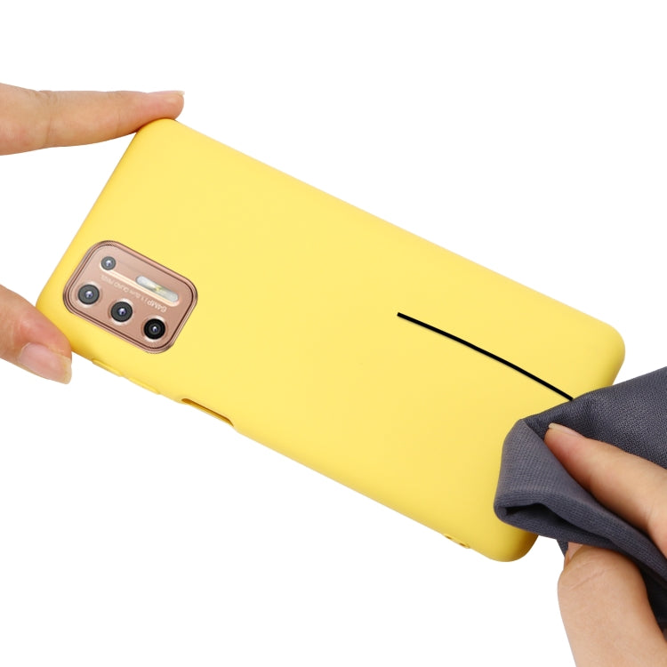 For Motorola Moto G9 Plus Pure Color Liquid Silicone Shockproof Full Coverage Case