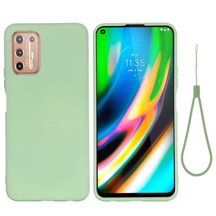 For Motorola Moto G9 Plus Pure Color Liquid Silicone Shockproof Full Coverage Case