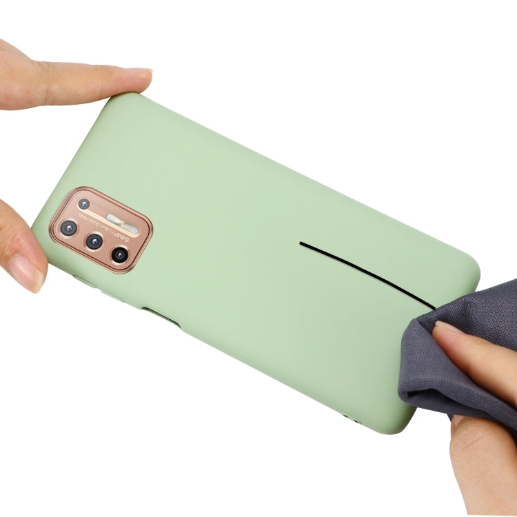 For Motorola Moto G9 Plus Pure Color Liquid Silicone Shockproof Full Coverage Case