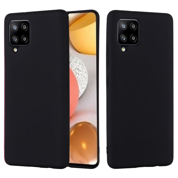 For Samsung Galaxy A42 5G Pure Color Liquid Silicone Shockproof Full Coverage Case