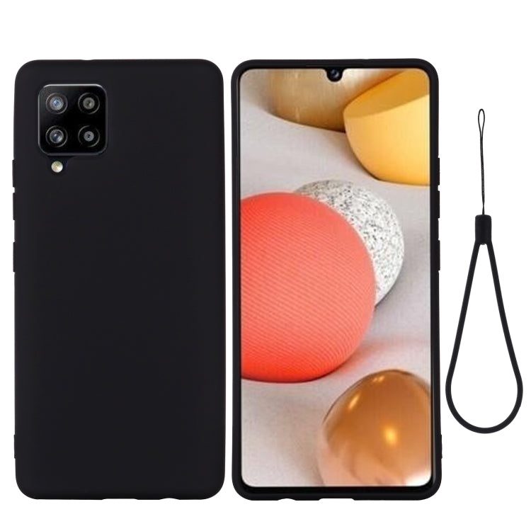 For Samsung Galaxy A42 5G Pure Color Liquid Silicone Shockproof Full Coverage Case