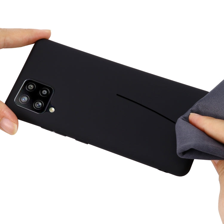 For Samsung Galaxy A42 5G Pure Color Liquid Silicone Shockproof Full Coverage Case