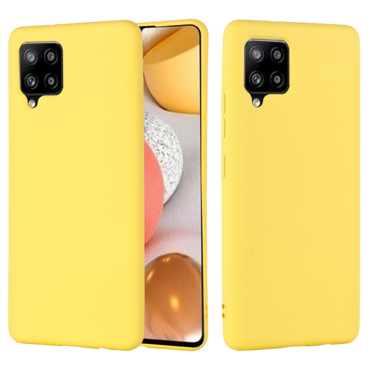 For Samsung Galaxy A42 5G Pure Color Liquid Silicone Shockproof Full Coverage Case