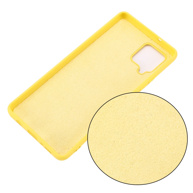 For Samsung Galaxy A42 5G Pure Color Liquid Silicone Shockproof Full Coverage Case