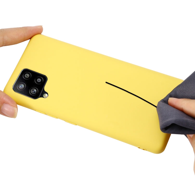 For Samsung Galaxy A42 5G Pure Color Liquid Silicone Shockproof Full Coverage Case