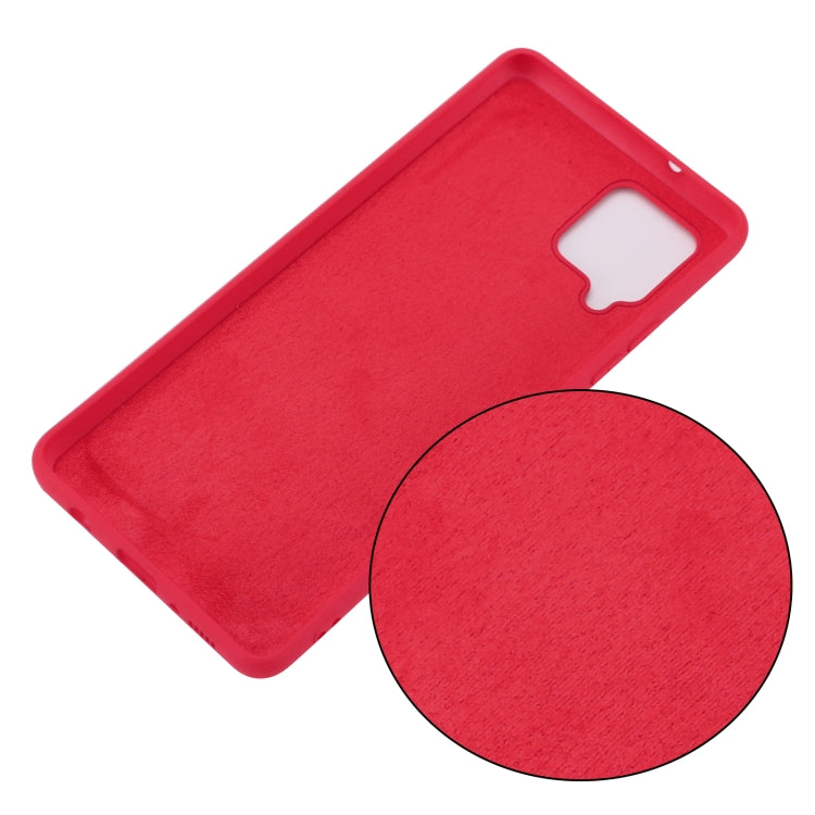 For Samsung Galaxy A42 5G Pure Color Liquid Silicone Shockproof Full Coverage Case