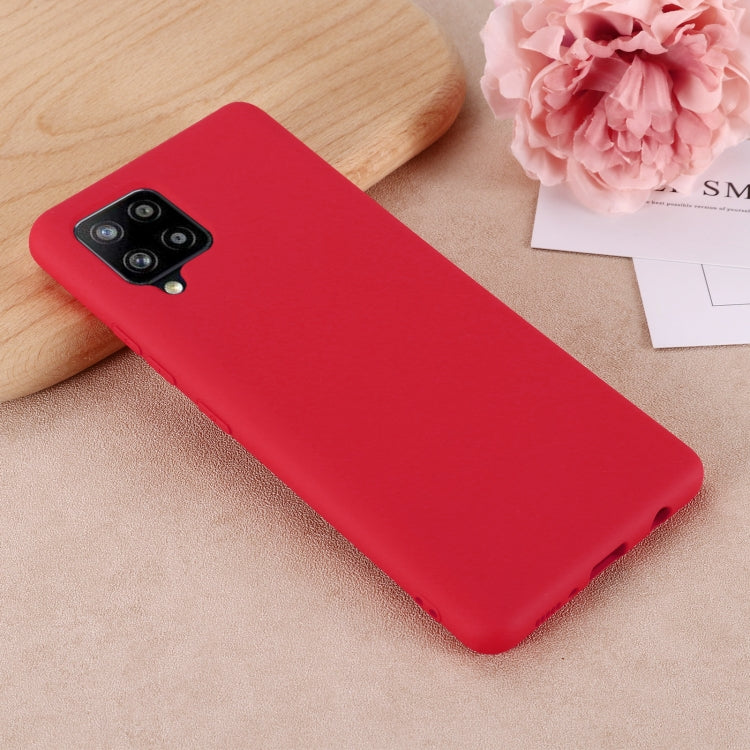 For Samsung Galaxy A42 5G Pure Color Liquid Silicone Shockproof Full Coverage Case