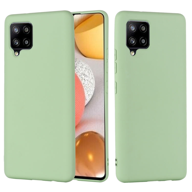 For Samsung Galaxy A42 5G Pure Color Liquid Silicone Shockproof Full Coverage Case