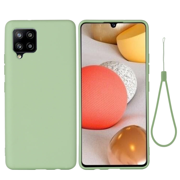 For Samsung Galaxy A42 5G Pure Color Liquid Silicone Shockproof Full Coverage Case