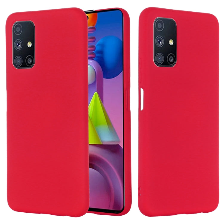 For Samsung Galaxy M51 (Indian Version) Pure Color Liquid Silicone Shockproof Full Coverage Case