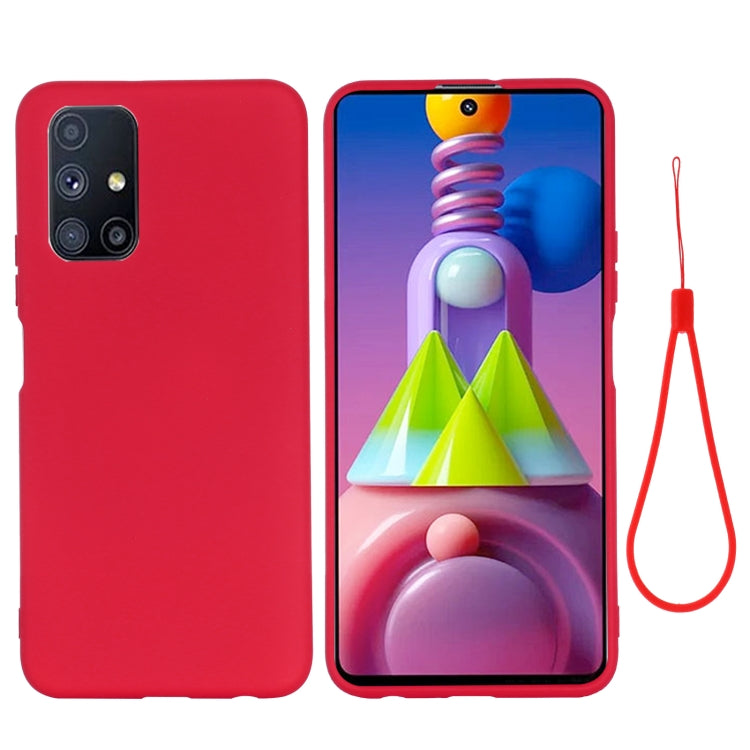 For Samsung Galaxy M51 (Indian Version) Pure Color Liquid Silicone Shockproof Full Coverage Case