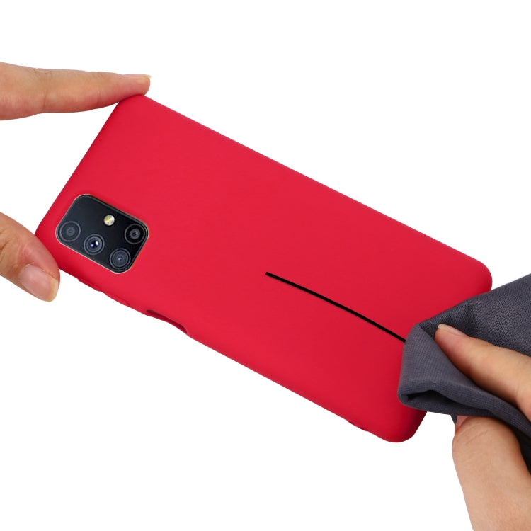 For Samsung Galaxy M51 (Indian Version) Pure Color Liquid Silicone Shockproof Full Coverage Case