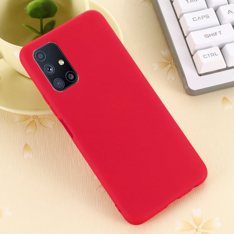 For Samsung Galaxy M51 (Indian Version) Pure Color Liquid Silicone Shockproof Full Coverage Case