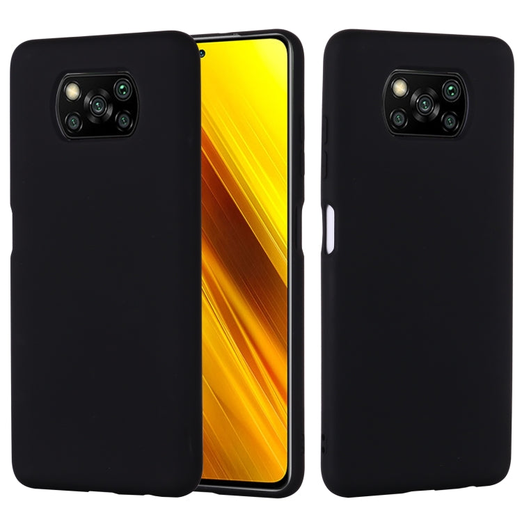 For Xiaomi Poco X3 NFC Pure Color Liquid Silicone Shockproof Full Coverage Case